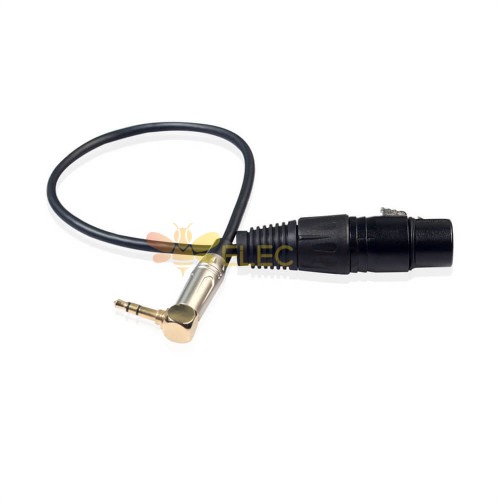 0.3M 90°3.5Mm Stereo Trs Erkek XLR 3Pin Erkek Ses Kablosu Mikrofon Kablo Tel Kordon Ses Uzatma Kabloları