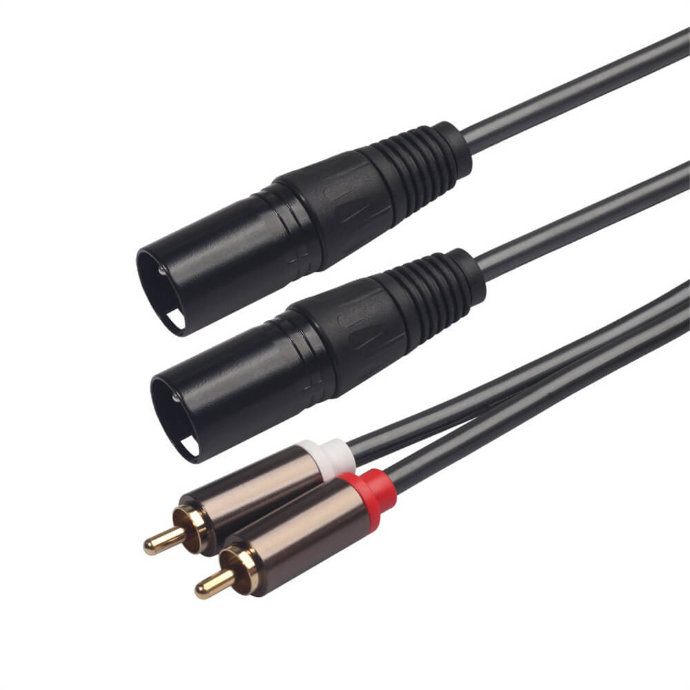 1,5 m 2RCA Stecker auf Dual XLR Stecker Kabel 2RCA auf 2XLR Kabel OFC Aux Audio Kabel geschirmt für Verstärker