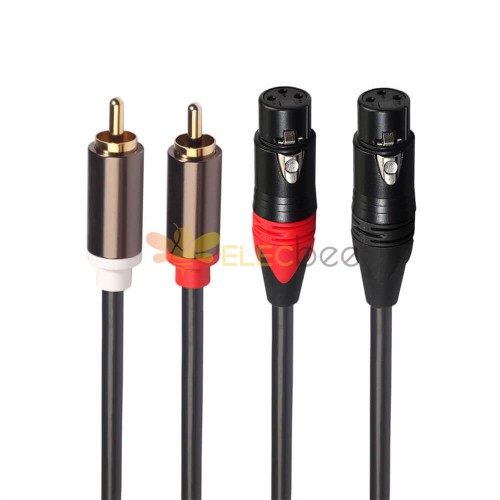 2 RCA Male To 2 XLR Female Hifi Stereo Audio Connection Microphone Cable  Dual XLR Male To Dual RCA Cable 1.5M