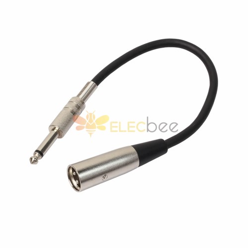 30 см XLR 3-контактный штекер на 1/4 дюйма (6,35 мм) штекер стерео Trs микрофон аудио кабель