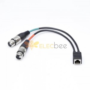 Cabo Adaptador Axia Dual XLR Fêmea para RJ45 Fêmea 0,2M