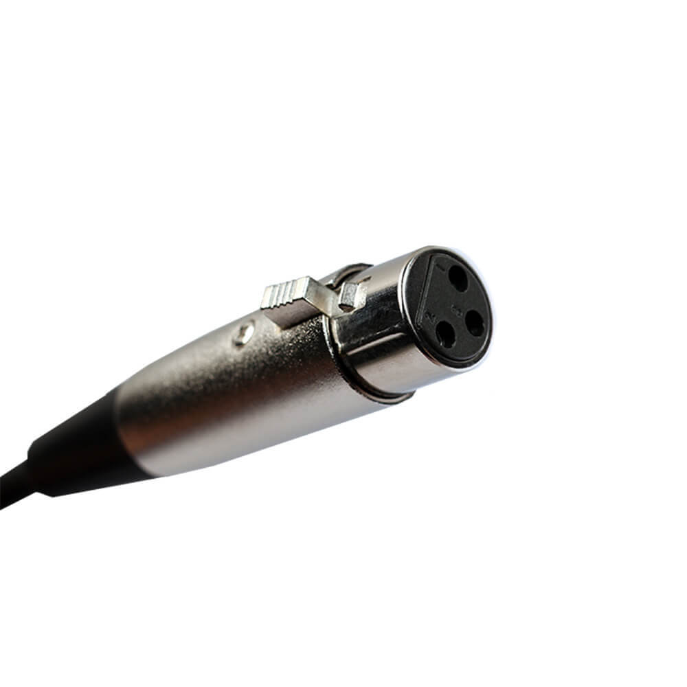 Cavo per microfono XLR con testa in lega di zinco nero 1M Cannon Doppia schermatura da 6,35 mm Maschio a 3 pin XLR Connettore per cavo femmina 3 pin