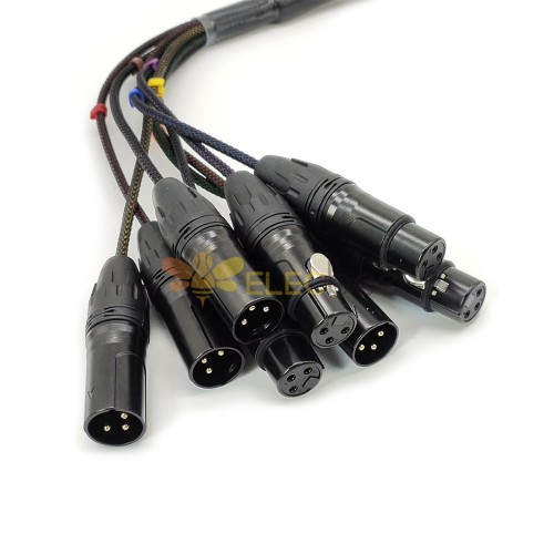 DB25 Male to 4 XLR Male and 4 XLR Female 8 Channel Analog Audio Cable Snake 1M