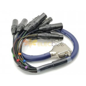 Cable compatible DB25 a 4 * XLR macho 4XLR hembra Tascam