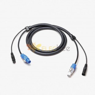 Cable Híbrido DMX Y Alimentación Con XLR 3P.  y powercon