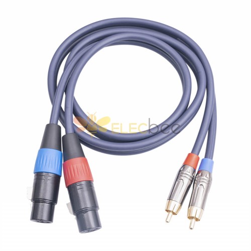 Doppia schermatura da 2RCA maschio a 2XLR femmina da doppio Lotus a doppio cavo per amplificatore per lettore audio Canon 1M