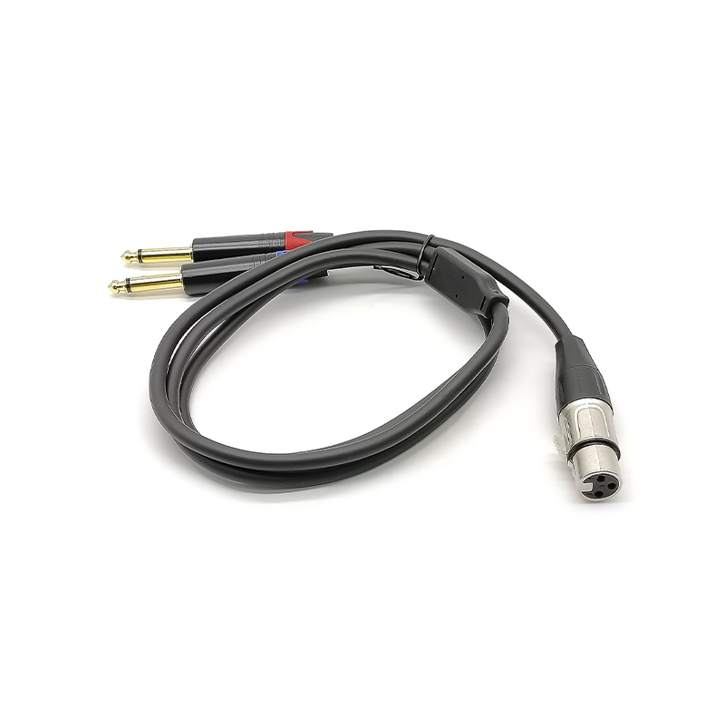 Para Mixer Player 3Pin XLR hembra a Dual 6,35 Mm macho Cable adaptador de Audio 1M