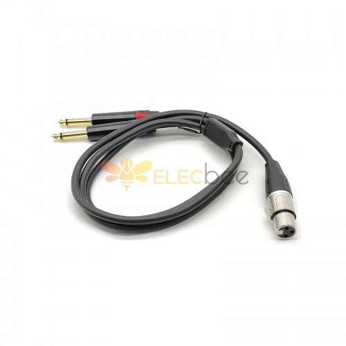 Para Mixer Player 3Pin XLR hembra a Dual 6,35 Mm macho Cable adaptador de Audio 1M