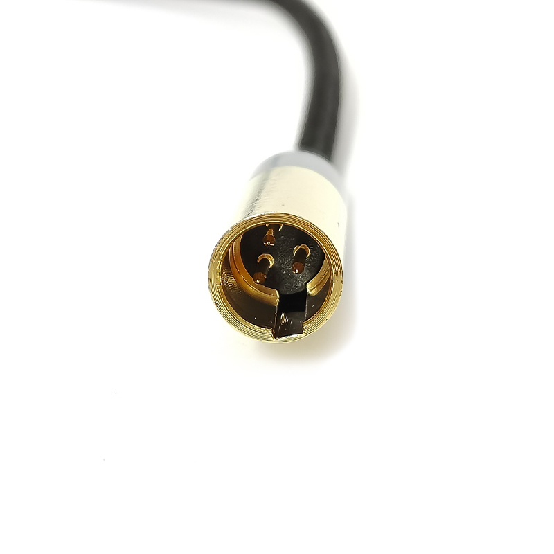 镀金头外螺纹3.5mm公转MINI XLR 3Pin公迷你卡农音频线0.3米