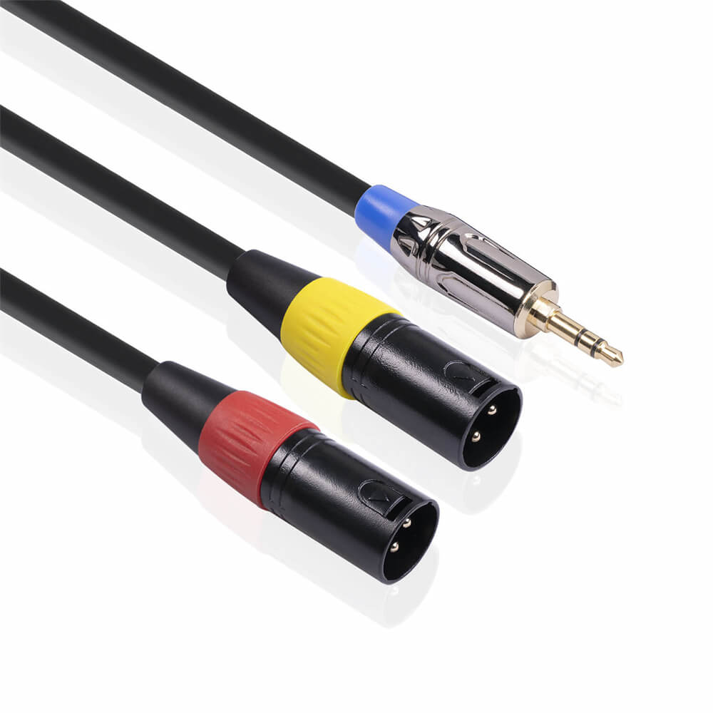 Auricular 3.5Mm Macho Trs A Dual XLR 3 Pin Macho Y Splitter Cable Micrófono Cable 3M