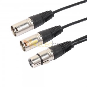 Instrument Dual XLR Male To XLR Female Splitter Cable 0.3M