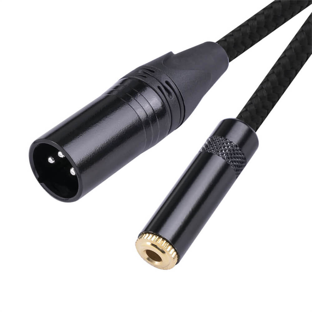 Metallo 3,5 mm femmina a XLR maschio 3 pin bilanciato cavo adattatore audio per microfono per microfono 1 m