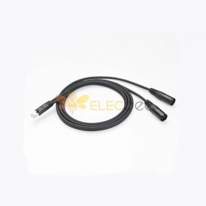 RJ45 Male To Dual XLR Male Cable 1M