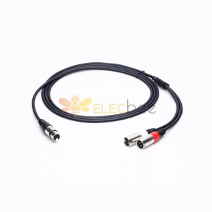 Y-Lead 5 Pin XLR Female To Dual 3 Pin XLR Male