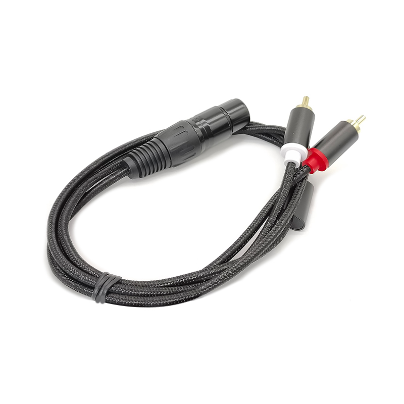 Y tipi XLR dişi çift RCA erkek 3Pin XLR dişi çift Lotus mikser güç amplifikatörü ses kablosu 1 metre