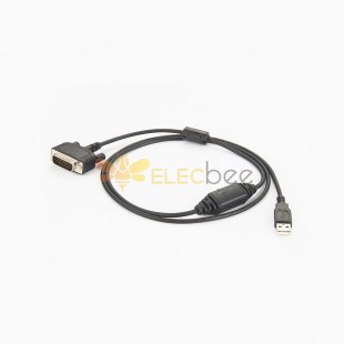 Conector macho D-Sub de 26 pines tipo recto a USB con cable RS232 1M