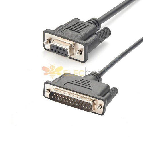 DB9 femelle vers DB25 mâle série null modem câble 1 m