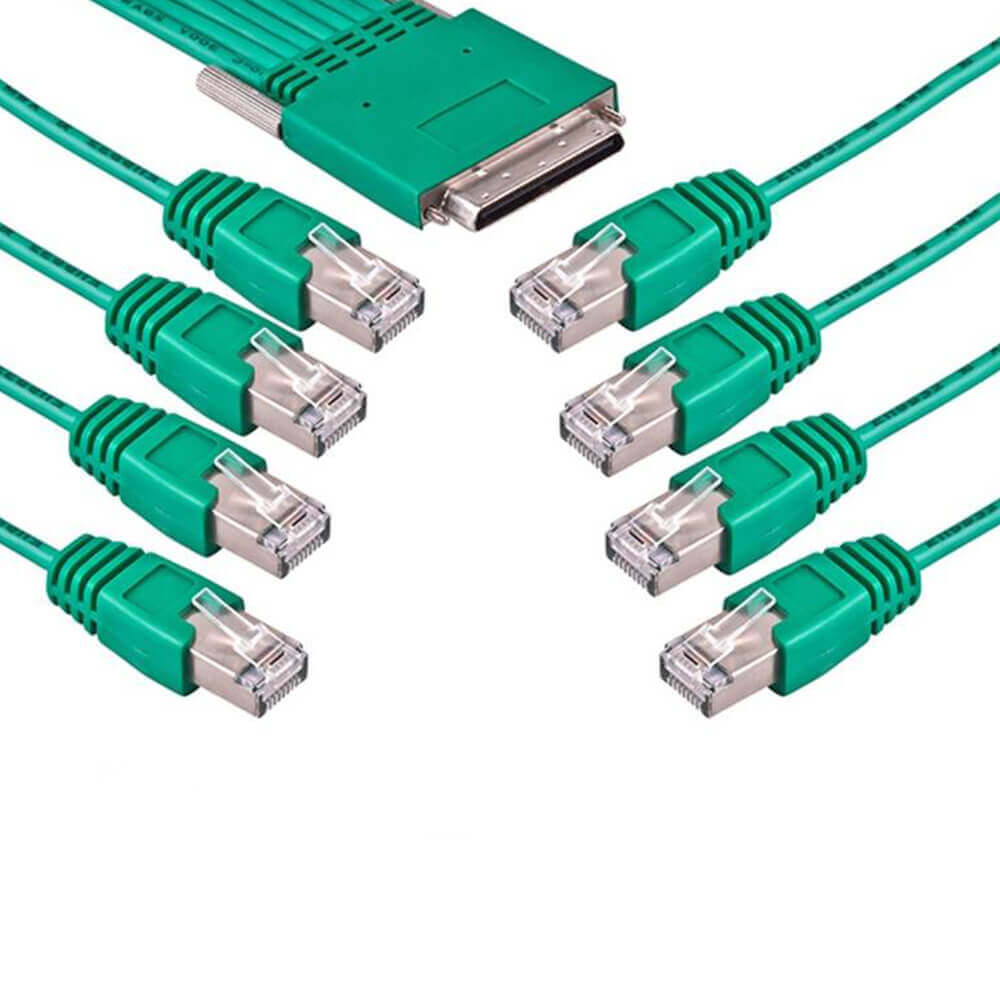 Cisco Cab-Octal-Async Octal Cable Hd68 Pin ذكر إلى 8 * RJ45 ذكر 3M