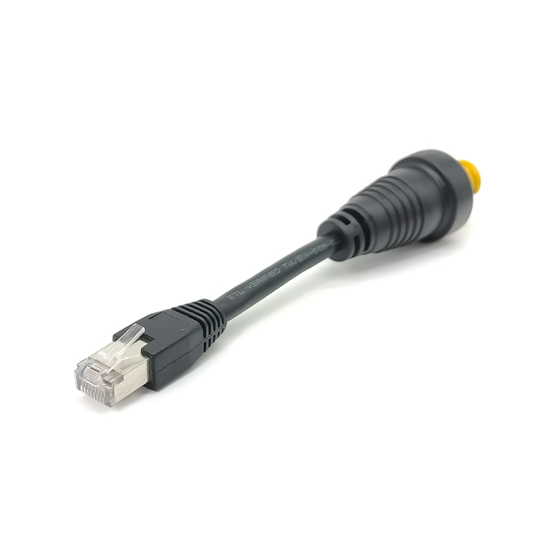 RJ45-Yellow Round Ethernet adapter cable for Simrad NSO evo2 and Zeus2 displays.