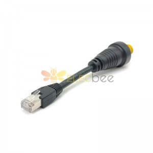 Cable adaptador Ethernet redondo amarillo RJ45 para pantallas Simrad NSO evo2 y Zeus2.