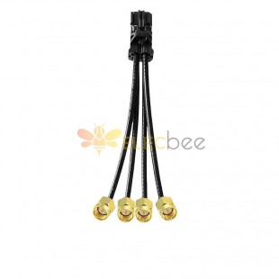 4 in 1 Mini FAKRA Straight A Code Female to SMA Straight Male Gold Plated Vehicle Cable Extension 50cm TE Connectivity