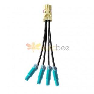 4 in 1 Mini FAKRA Straight B Code Female to Fakra SMB Waterproof Z Code Male Vehicle Cable Extension 50cm TE Connectivity