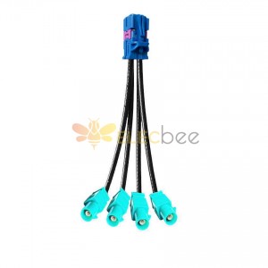 4 in 1 Mini FAKRA Straight C Code Female to Fakra SMB Z Code Straight Male Vehicle Cable Extension 50cm