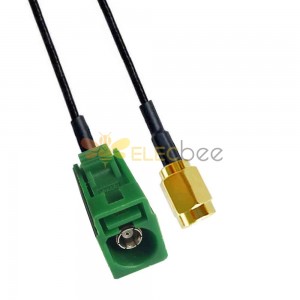 Fakra E Code Jack to SSMA Male TV SDARS Satellite Vehicle Cable Extension RG316 0.5m