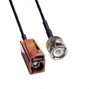 Fakra F Code Jack to BNC Plug TV SDARS Satellite Vehicle Cable Extension RG316 0.5m