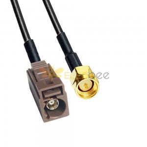 Fakra F Code Jack vers SMA Plug TV SDARS Adaptateur de câble de véhicule satellite RG58 0,5 m