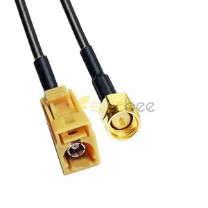 Jack Fakra K Code a SMA Plug SDARS Satellite Vehicle Cable Adapter RG58 0.5m