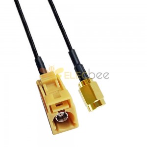 Fakra K Code Jack para SSMA Macho SDARS Extensão de cabo para veículo por satélite RG316 0,5m