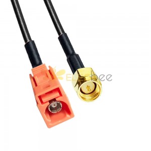 Fakra M Code Female to SMA Male Signal Vehicle Cable Adapter RG58 0.5m