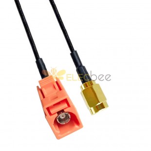 Fakra M Code Female to SSMA Male Signal Vehicle Cable Extension RG316 0.5m