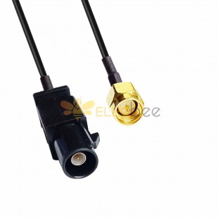 FAKRA SMB A Code Male Long Body to SMA Male Straight Low Loss Vehicle Cable Assembly 1.5DS 50CM