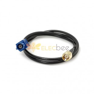 FAKRA SMB C Code Male Long Body to SMA Male GPS Signal Low Loss Vehicle Cable Assembly 1.5DS 50CM