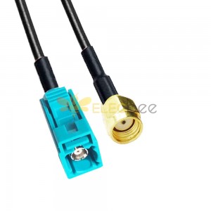 Functional Fakra Z Code Female to RP-SMA Male Vehicle Cable Extension RG58 0.5m