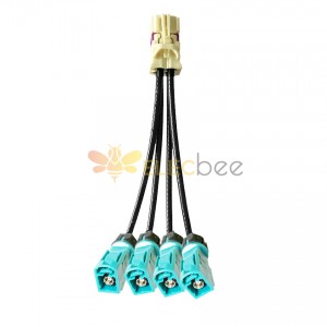 Mini FAKRA Straight B Code Female 4 in 1 to Waterproof Z Code Fakra Female Straight Vehicle Extension Cable Extension 50 см