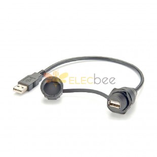 Câble d'extension USB mâle à femelle à montage sur panneau étanche Ip67 0,1 m
