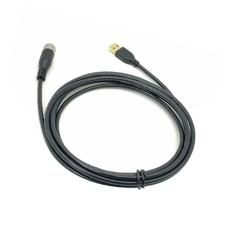 M12 4-контактный кодовый разъем «мама» на USB 2.0 A «папа» M12 на USB-кабель в сборе 3M AWG26