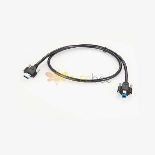 USB 3.0 Superspeed A Male To B Male Screw Lock Cable