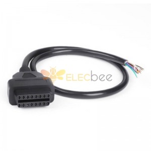 16Pin针母头连接线开口线ELM327延长线OBD2 Cable16芯线长60厘米