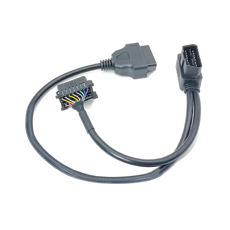 Automobile OBD2 Male To Dual Female Extension Cable For BMW OBD Extension Cable 16Pin 20Cm