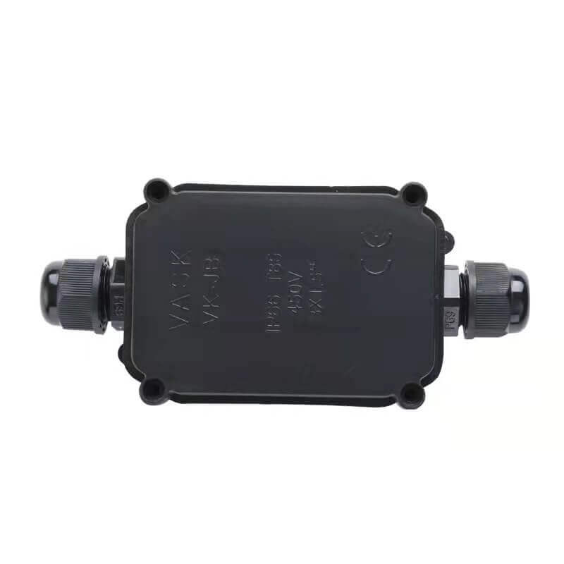 IP66 ثنائي الاتجاه صندوق تقاطع مقاوم للماء 2-Hole Sealable Black صندوق مضاد للماء FSH710A-2P