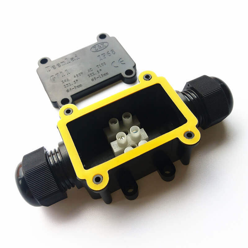 Caja de conexiones impermeable de plástico IP68 G711 Mini caja impermeable de dos vías Negro/Blanco/Transparente