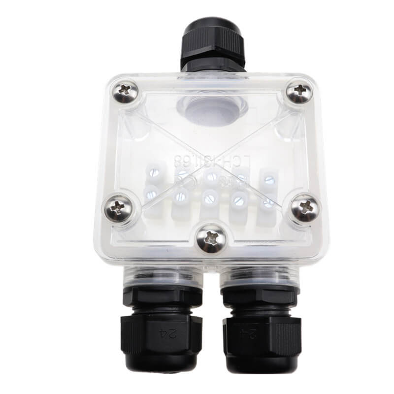 IP68 شفاف 3 دبوس بلاستيكي على شكل Y صندوق تقاطع مقاوم للماء لكابل أضواء الشوارع