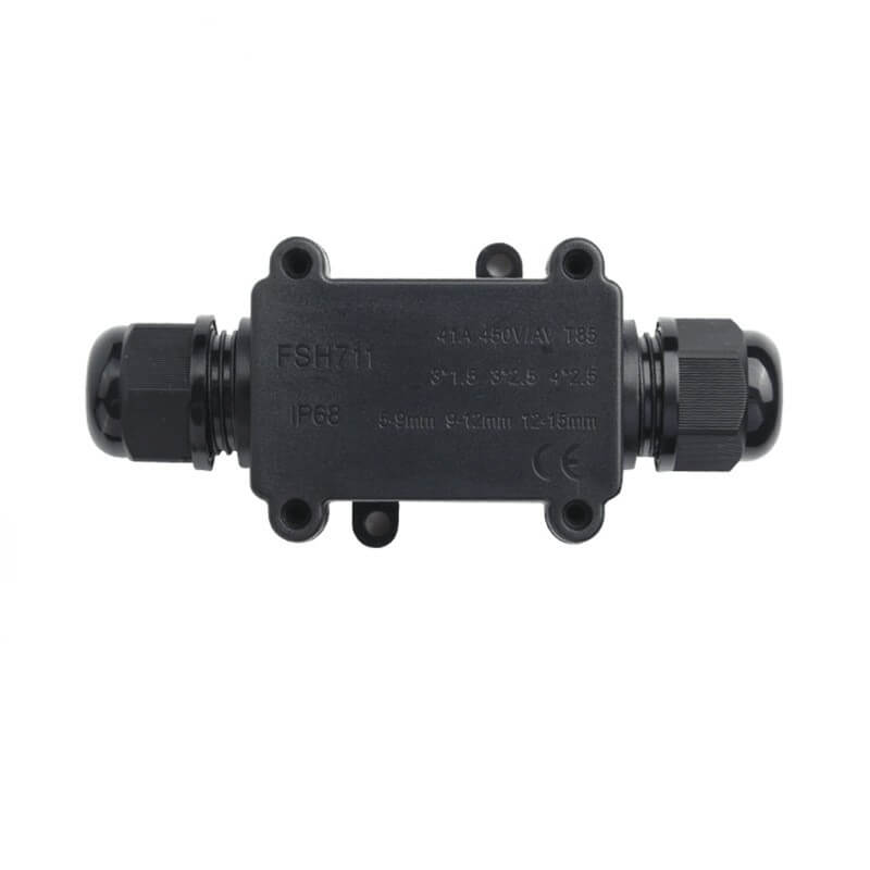 IP68 双方向防水ジャンクションボックス FSH711 A2 セット (5-9mm シールリング + PA10 端子 + ネジ)