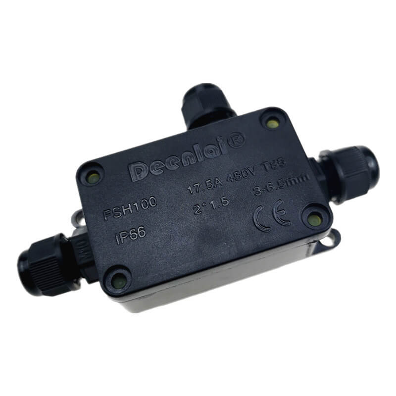 Mini scatola di giunzione impermeabile da esterno con terminali Scatola di distribuzione nera in plastica IP66 FSH100-3P