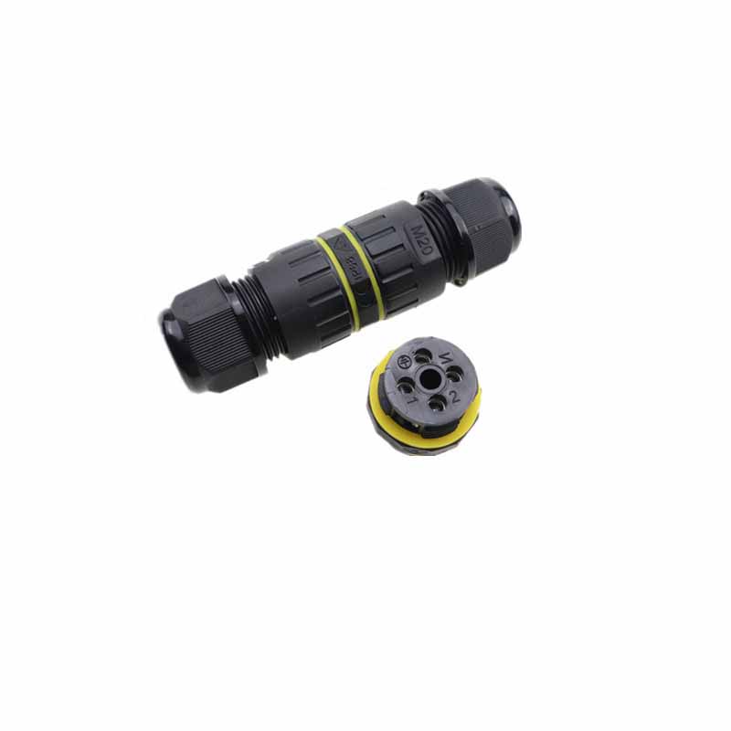EW-M20 4 Pin PA66 Waterproof Cable Connector Screw Clamp （For Cable 5-9/9-12Mm) For 9-12mm Cable