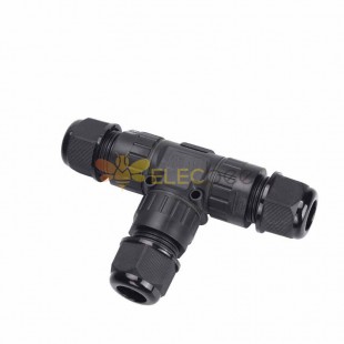 Portable EW-M25T-3P IP68 Underwater Outdoor Lighting T Shape Waterproof Connector For 5-9mm Cable